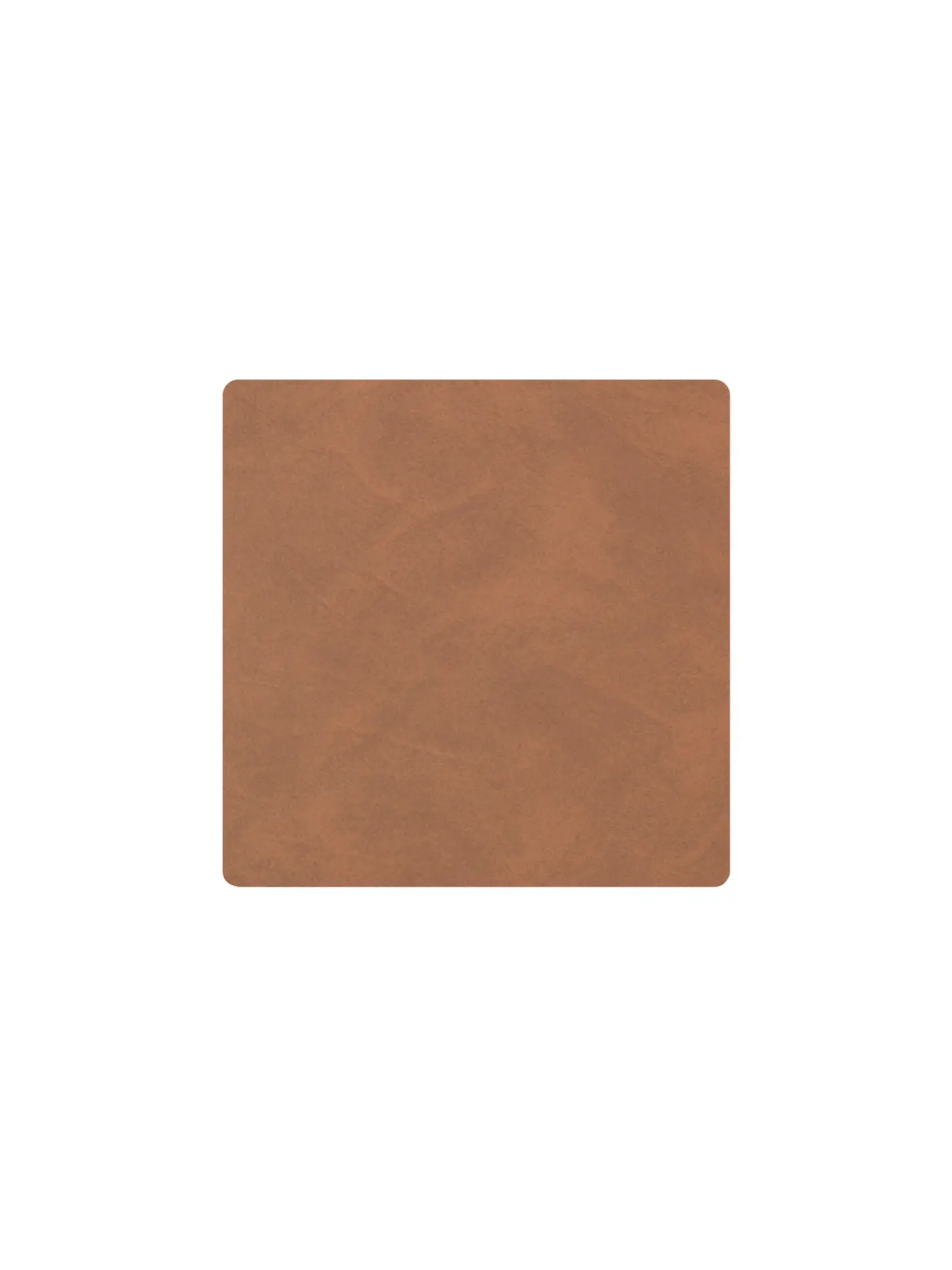 LIND DNA | Leder-Untersetzer eckig Nupo 10x10cm Sand | braun